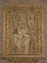 Pieta wood carving
